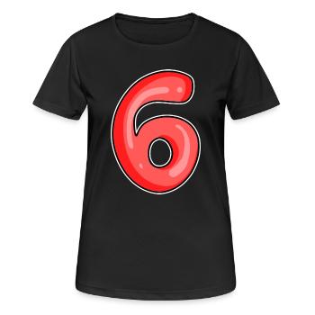 Number 6 Number - Women's Breathable T-Shirt - black - Front - AI Model Female 172 light (172cm)