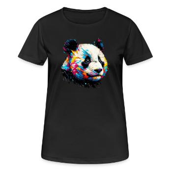 Panda - Frauen T-Shirt atmungsaktiv - Schwarz - Vorne - AI Model Female 172 light (172cm)