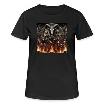 Satan s’abandonne au heavy metal - T-shirt respirant Femme - noir - Devant - AI Model Female 172 light (172cm)