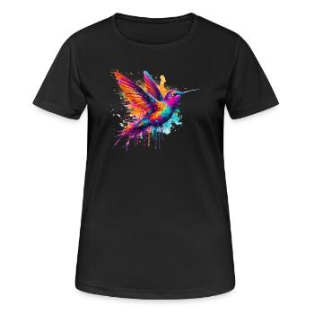 Kolibri - Frauen T-Shirt atmungsaktiv - Schwarz - Vorne - AI Model Female 172 light (172cm)