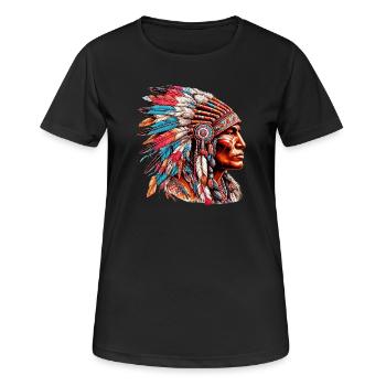 Amerikanisch Indianer Amerikanische Rote Haut - Frauen T-Shirt atmungsaktiv - Schwarz - Vorne - AI Model Female 172 light (172cm)