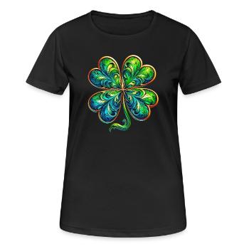 Trèfle à quatre feuilles - T-shirt respirant Femme - noir - Devant - AI Model Female 172 light (172cm)
