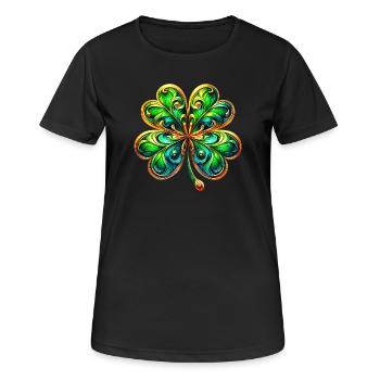 Trèfle à quatre feuilles - T-shirt respirant Femme - noir - Devant - AI Model Female 172 light (172cm)