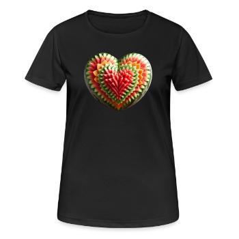 Un cœur de melon - T-shirt respirant Femme - noir - Devant - AI Model Female 172 light (172cm)