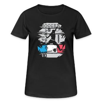 Fußball Frankreich Torschuss Ball Explosion Fan - Frauen T-Shirt atmungsaktiv - Schwarz - Vorne - AI Model Female 172 light (172cm)