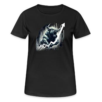Taureau Bull Stocks Géométrie Wall Street Cadeau - T-shirt respirant Femme - noir - Devant - AI Model Female 172 light (172cm)