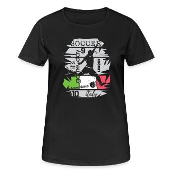 Fußball Italien Torschuss Team Illustration Symbol - Frauen T-Shirt atmungsaktiv - Schwarz - Vorne - AI Model Female 172 light (172cm)