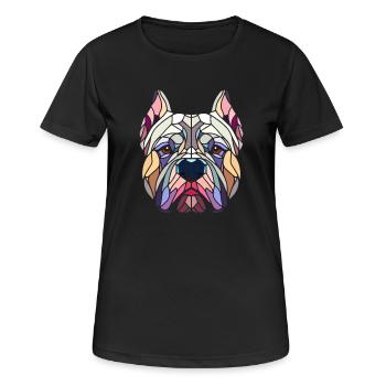 Amerikanischer Tyrann geometrische Kunst, Polygonkopf - Frauen T-Shirt atmungsaktiv - Schwarz - Vorne - AI Model Female 172 light (172cm)