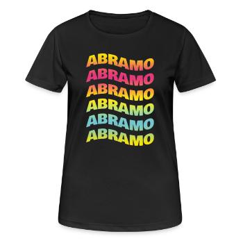 T-shirt Abraham texte effet de vague effet de vague - T-shirt respirant Femme - noir - Devant - AI Model Female 172 light (172cm)