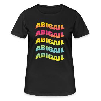 Abigail t-shirt texte effet de vague effet de vague - T-shirt respirant Femme - noir - Devant - AI Model Female 172 light (172cm)