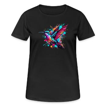 Kolibri - Frauen T-Shirt atmungsaktiv - Schwarz - Vorne - AI Model Female 172 light (172cm)