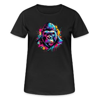 Gorilla - Frauen T-Shirt atmungsaktiv - Schwarz - Vorne - AI Model Female 172 light (172cm)