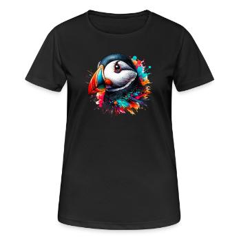 Macareux - T-shirt respirant Femme - noir - Devant - AI Model Female 172 light (172cm)