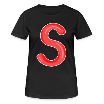 Letter S First letter - Women's Breathable T-Shirt - black - Front - AI Model Female 172 light (172cm)