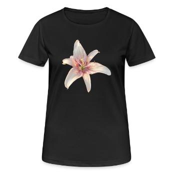 Lily Roses Blossoms - Women's Breathable T-Shirt - black - Front - AI Model Female 172 light (172cm)