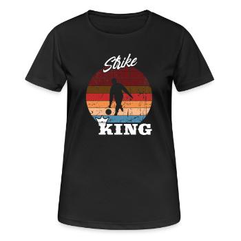 Strike King Bowling Kegeln - Frauen T-Shirt atmungsaktiv - Schwarz - Vorne - AI Model Female 172 light (172cm)