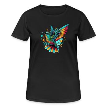 Kolibri - Frauen T-Shirt atmungsaktiv - Schwarz - Vorne - AI Model Female 172 light (172cm)