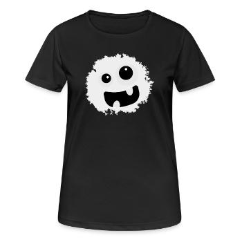 Lachendes Monster - Halloween - Gespenst - Geist - Frauen T-Shirt atmungsaktiv - Schwarz - Vorne - AI Model Female 172 light (172cm)