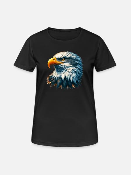 Adler - Frauen T-Shirt atmungsaktiv - Schwarz