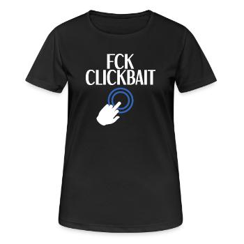 Appât à clics FCK - T-shirt respirant Femme - noir - Devant - AI Model Female 172 light (172cm)