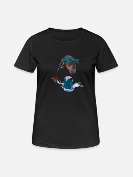 Eisvogel - Frauen T-Shirt atmungsaktiv - Schwarz