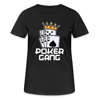 Poker Statement Jeu de cartes de casino Jeux d’argent - T-shirt respirant Femme - noir - Devant - AI Model Female 172 light (172cm)
