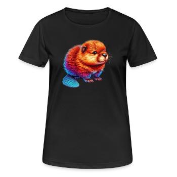 Castor - T-shirt respirant Femme - noir - Devant - AI Model Female 172 light (172cm)