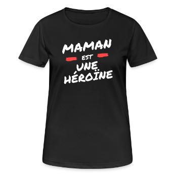 Homage aux Mamans Héroïnes - T-shirt respirant Femme - noir - Devant - AI Model Female 172 light (172cm)