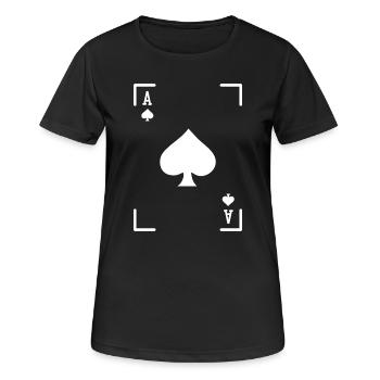 Card Game Poker Gambling Casino Gambling Poker - Women's Breathable T-Shirt - black - Front - AI Model Female 172 light (172cm)