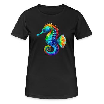 Hippocampe - T-shirt respirant Femme - noir - Devant - AI Model Female 172 light (172cm)