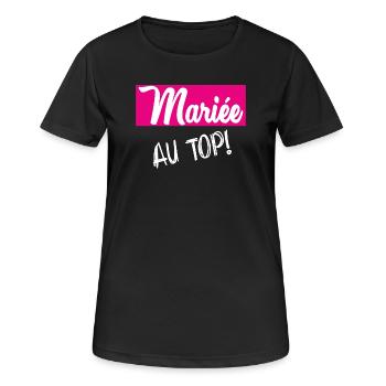 MARIEE - T-shirt respirant Femme - noir - Devant - AI Model Female 172 light (172cm)
