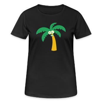 Palme - Frauen T-Shirt atmungsaktiv - Schwarz - Vorne - AI Model Female 172 light (172cm)