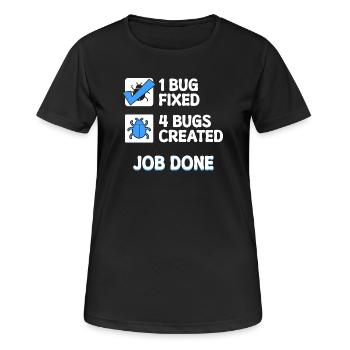 Correction de bugs Bugs de développeur Déclaration de code Informatique - T-shirt respirant Femme - noir - Devant - AI Model Female 172 light (172cm)