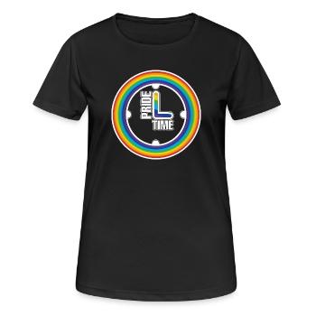 Regenbogen Pride Ring Uhr - Frauen T-Shirt atmungsaktiv - Schwarz - Vorne - AI Model Female 172 light (172cm)