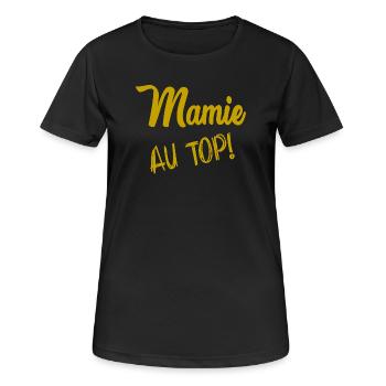 MAMIE - T-shirt respirant Femme - noir - Devant - AI Model Female 172 light (172cm)
