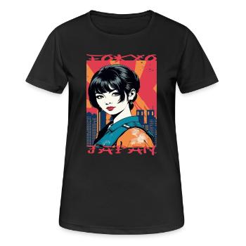 Tokyo, Japon - T-shirt respirant Femme - noir - Devant - AI Model Female 172 light (172cm)