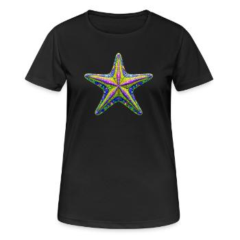 Seestern - Frauen T-Shirt atmungsaktiv - Schwarz - Vorne - AI Model Female 172 light (172cm)