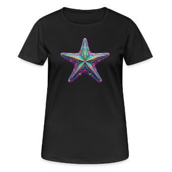 Seestern - Frauen T-Shirt atmungsaktiv - Schwarz - Vorne - AI Model Female 172 light (172cm)