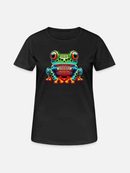 Frosch - Frauen T-Shirt atmungsaktiv - Schwarz