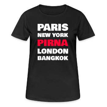 Chemise Pirna – Petites villes contre métropoles du monde - T-shirt respirant Femme - noir - Devant - AI Model Female 172 light (172cm)