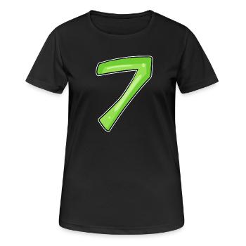 7 - sieben grün - Frauen T-Shirt atmungsaktiv - Schwarz - Vorne - AI Model Female 172 light (172cm)