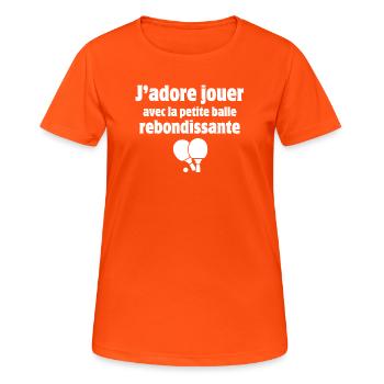 ping-pong, pongiste, tennis de table - T-shirt respirant Femme - orange néon - Devant - AI Model Female 172 dark (172cm)