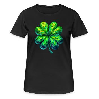 Trèfle à quatre feuilles - T-shirt respirant Femme - noir - Devant - AI Model Female 172 light (172cm)