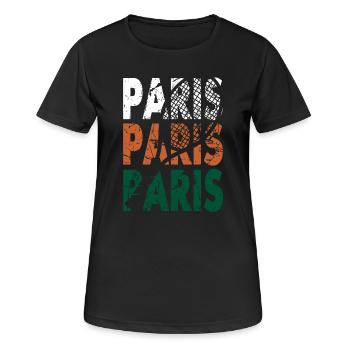 Tennis Shirt Paris Turnier Design Hoodie - Frauen T-Shirt atmungsaktiv - Schwarz - Vorne - AI Model Female 172 light (172cm)