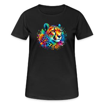 Guépard - T-shirt respirant Femme - noir - Devant - AI Model Female 172 light (172cm)