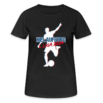 Kiel Aufstieg 2024 - Frauen T-Shirt atmungsaktiv - Schwarz - Vorne - AI Model Female 172 light (172cm)