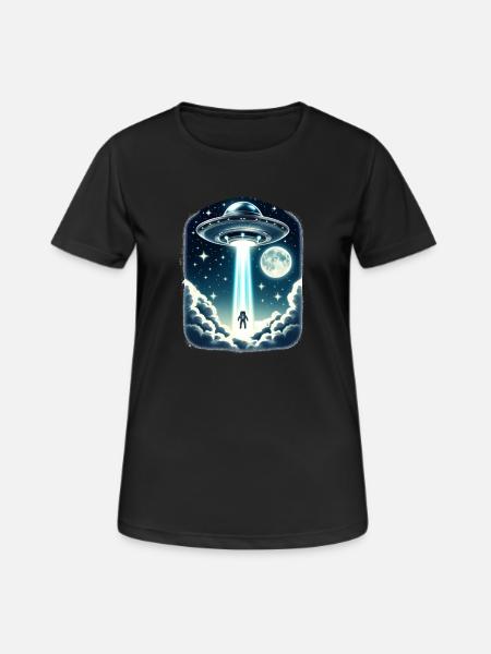 UFO abduction - Women's Breathable T-Shirt - black