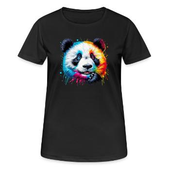 Panda - Frauen T-Shirt atmungsaktiv - Schwarz - Vorne - AI Model Female 172 light (172cm)