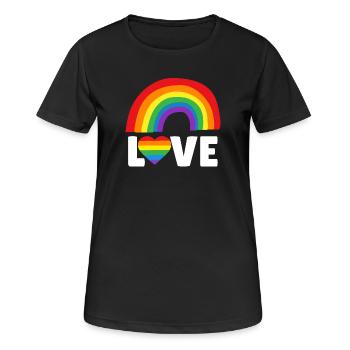 Aimer LGBTQIA - T-shirt respirant Femme - noir - Devant - AI Model Female 172 light (172cm)