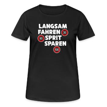 Déclaration de ravitaillement en énergie de la station-service Conduite d’électricité - T-shirt respirant Femme - noir - Devant - AI Model Female 172 light (172cm)